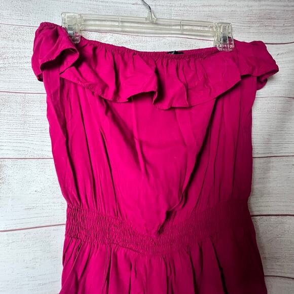 Forever 21 Women's Strapless Romper with Ruffle off Shoulder Strapless Sz M - Picture 5 of 8